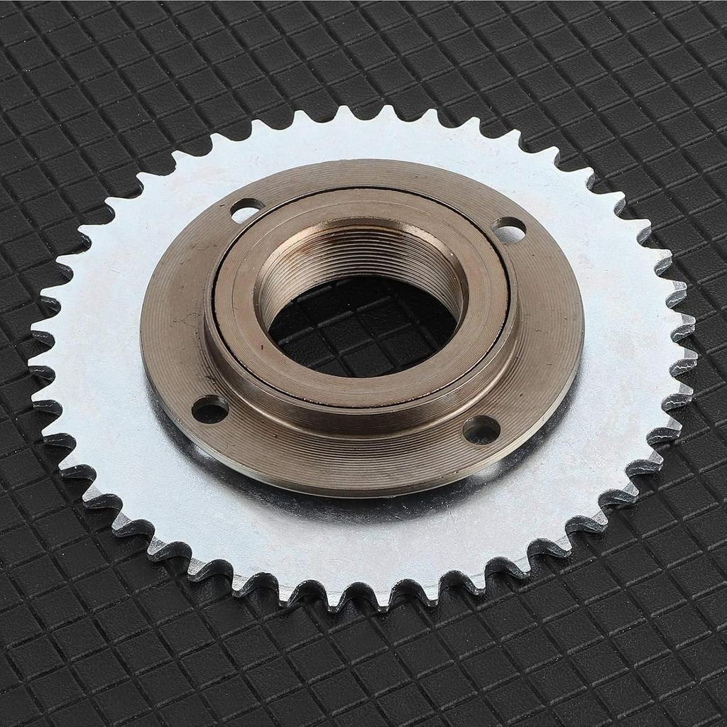 Rear Chain Sprocket Set, 78mm OD 4‑Hole Toothless Flywheel + T8F 44T 54mm Chain Sprocket for 43 49 Mini Gas Scooter ATV