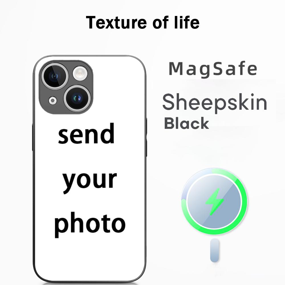 Customized DIY pattern Phone Case For iPhone 16 15 14 13 12 11 Plus Pro Max  High-end Luxury Magsafe Sheepskin iPhone 11 Pro