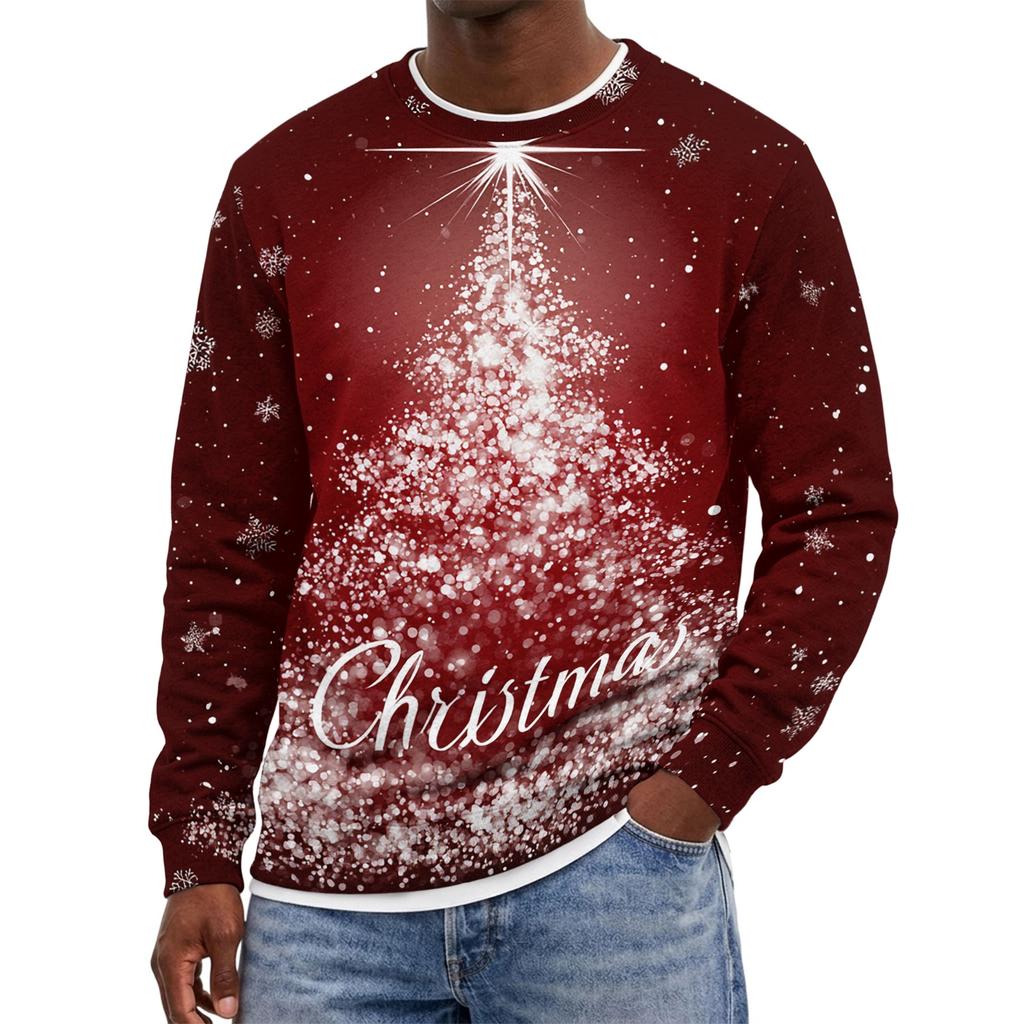 Herren Weihnachtspullover mit Rundhalsausschnitt