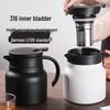 6-Cup Stainless Steel Insulated Teapot with Separate Brewing Chamber for Home Use