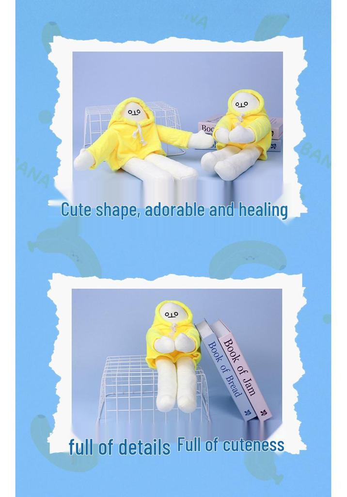 Banane Mann Emo Plüschtier – Niedlich, Bewegliche Gliedmaßen, Schrulliges Geburtstagsgeschenk