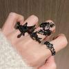 Dark Raven Punk Personality Open Ring Raven Zircon Accessories Niche Premium Trendy Cool Index Finger Ring