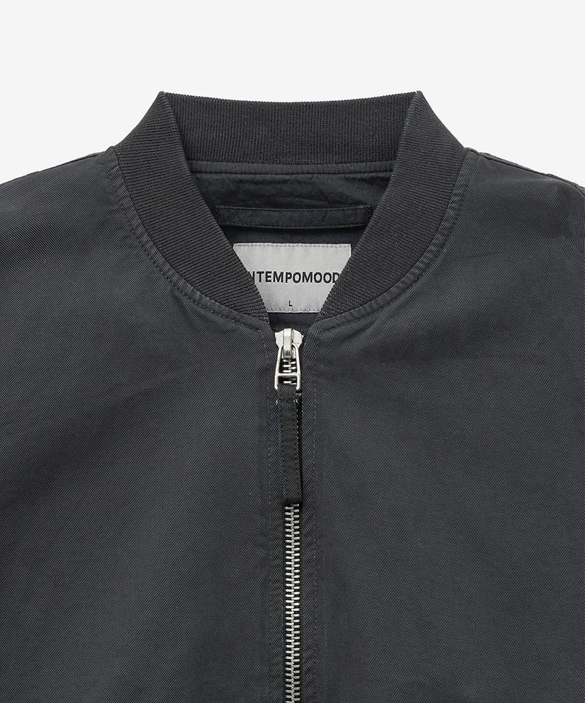 Intempomood Washed Canvas Flight Jacket_Smoke Charcoal