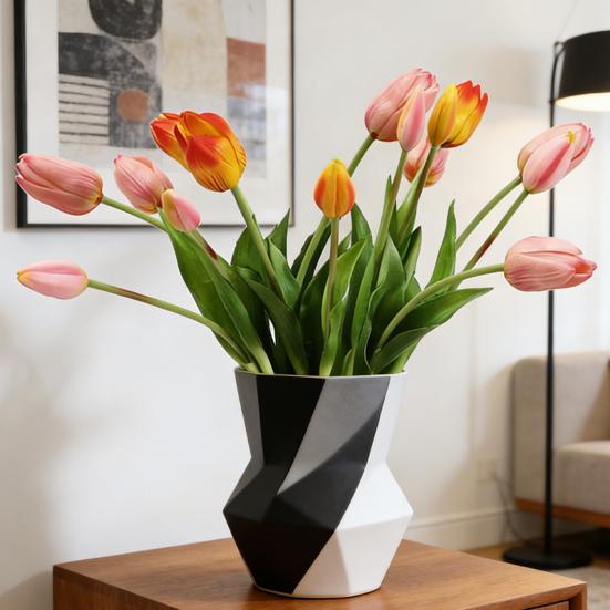 Fake Tulip Flowers Artificial Real Touch Faux Tulip Flower for Spring Easter Home Kitchen Wedding Bouquet Mother's Day Decoration
