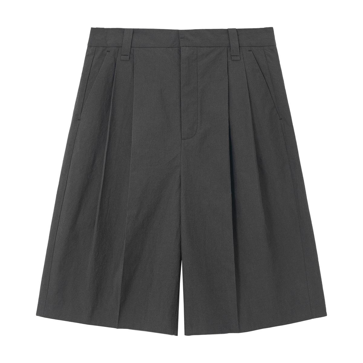 COLNE Spring Matte Mid-Length Pants with 3D Pleats C6027 Small серый/древесный уголь