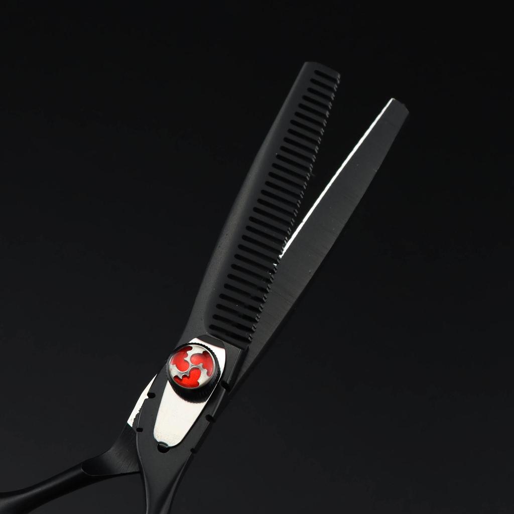 6.0 Colorful Baked Paint Hairdressing Scissors Set: Straight, Serrated, Thinning Shears for Barbering.