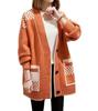TASOGARA Knit Cut and Sewn One Size Fits Loose Plus Women's Cardigan, Sweater, Outerwear, V-Neck, Most, Fit, Casual, Sizes, Fall/Winter (Orange)