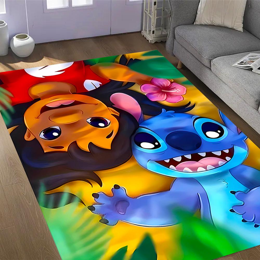 Lilo And Stitch Dance Party Disney Cartoon Theme Anti-Slip Rug - Polyester, Home Decor, Suitable for Bedrooms, Living Rooms, Doorways, and Studios