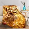 1PC Angel spreading coins in garden Blanket Suitable for Home Bedroom Sofa Travel Camping Blanket Various Sizes for Gifts