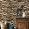45cmx10m 1 Roll Vintage Wall Stickers PVC Modern Home Decoration Retro Brown Brick Pattern Self-adhesive Wallpaper DIY Background
