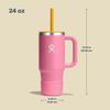 Stainless Steel Kids Tumbler with Straw, 24oz (709ml), Dahlia Design, Insulated Water Bottle (Official Japanese Product)