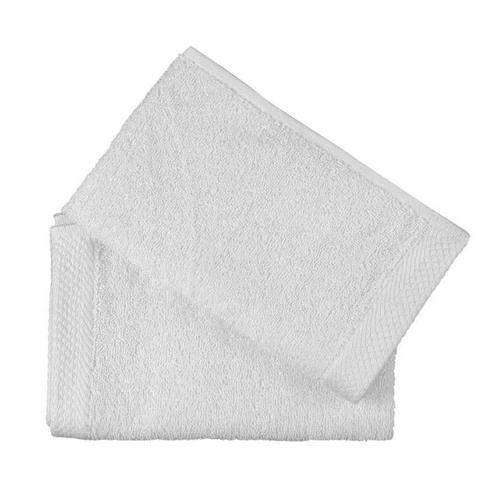 Lot de 2 serviettes invité "Soft" 30 x 50 cm 100% Coton Peigné / 600 gr/m² - Soft Blanc