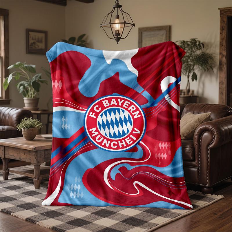 Bayern Munich Theme Fleece Blanket Cozy Soft Plush Blanket For Bedroom Couch Travel