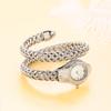 Fashion Women Snake Shape Quartz Watches Weave Design Steel Strap Luxury Rhinestone Dial Wristwatch Girls Clock Reloj Mujer