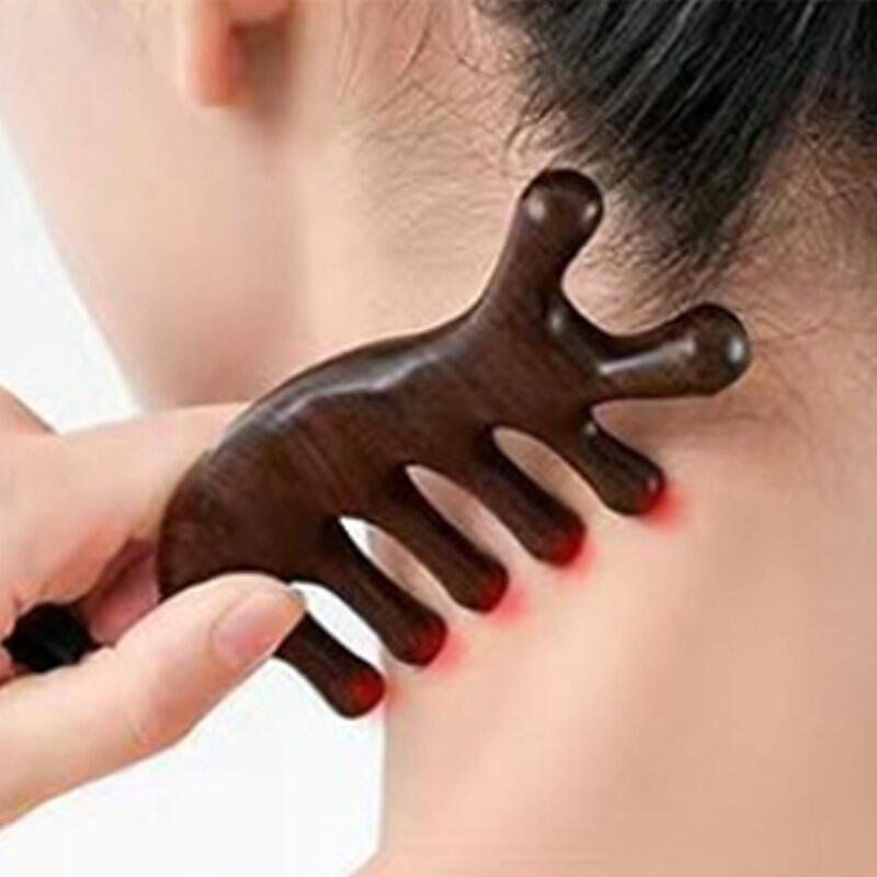 Wood Massage Comb C-Type Scalp Facial Guasha Massager DD-12666