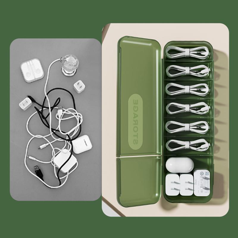 Transparenter Datenkabel-Organizer-Fall, Klassifizierung, staubdichter Karten-Organizer mit Deckel, Sammelbox für Unordnung, für Büro und Zuhause