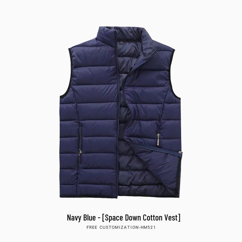 Unisex Stand-Up Collar Down Cotton Vest - Sleeveless Jacket for Outdoor Autumn/Winter Wear