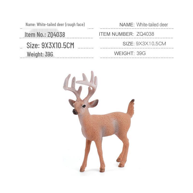 Simulated Christmas Reindeer and White-Tailed Deer Ornament Set