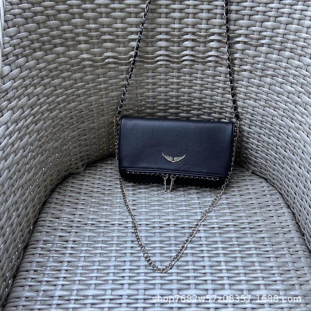 ZV Diamond-Studded Winged Crossbody Rivet Handbag - European & American Women's Fashion Bag