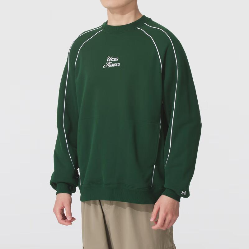 Under Armour Sports Club Fleece Sports Casual Durable Long Sleeve Sweatshirt Men sweatshirt Forest-Green 6005893-301