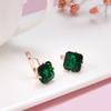Rose Gold Geometric Cube Zircon Earrings