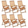 VidaXL Lot de 6 Chaises Pliables de Jardin avec Coussins, Sièges de Terrasse, Chaises de Salle à Manger, Meubles de Patio 3064125