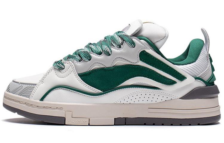Li Ning Wave Золотая Кожа Спортивные Нескользящие Амортизирующие Износостойкие Низкие Скейтборд Кроссовки Мужские AECS073-2 43.5