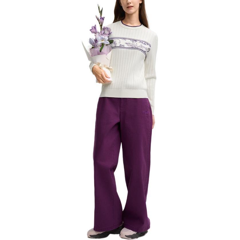 New FILA Knitwear Women's Light Beige White F11W518407F-IV