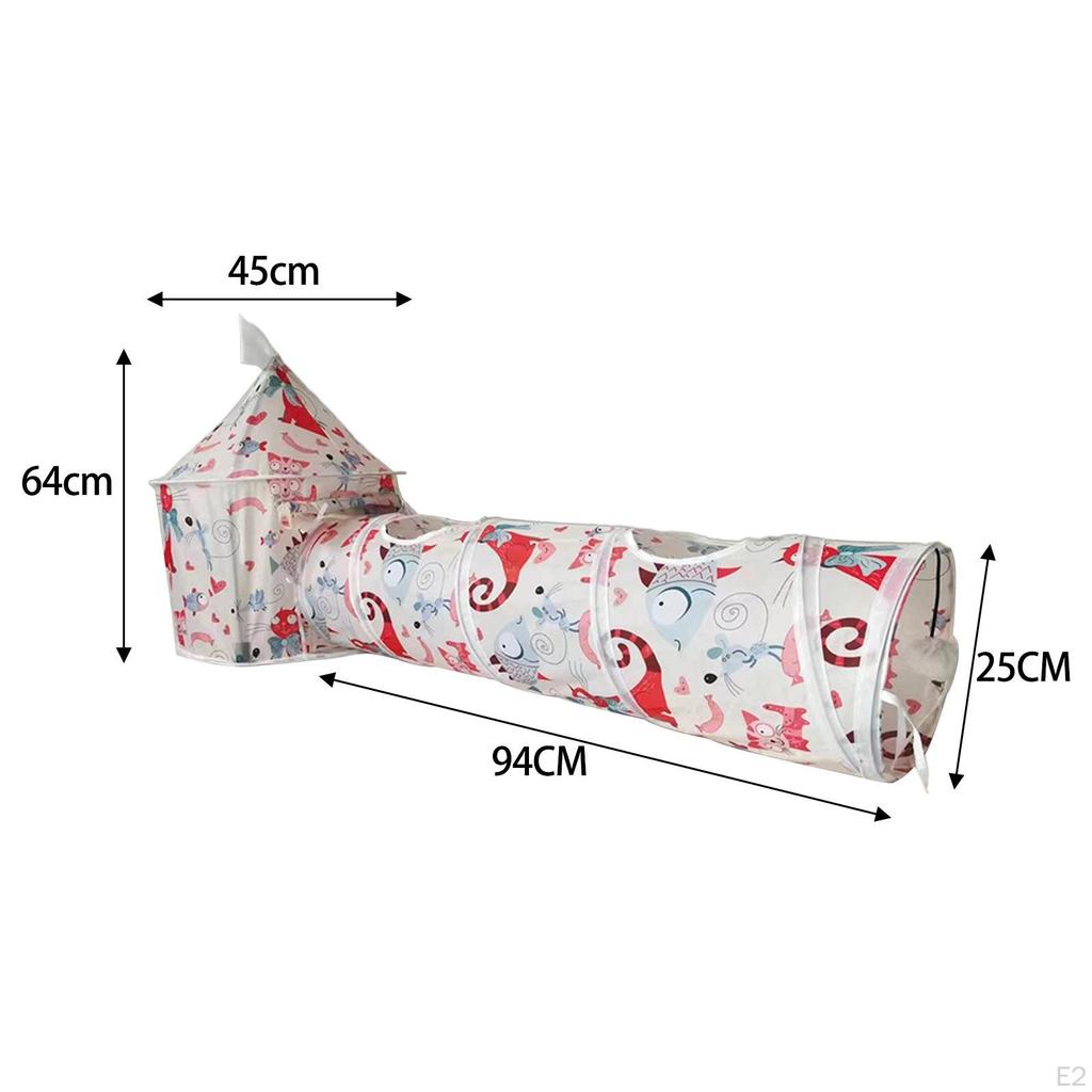 Cat Play Tunnel, Tubular Tent with Ball, Expandable Hideout, Foldable for Ferrets,