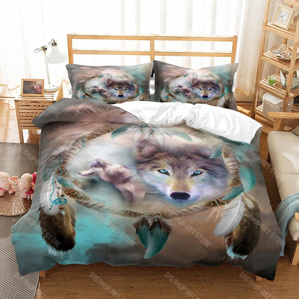Digital Wolf Duvet_Doona Cover Set Single Twin Double Queen King Cal King Size Bed Linen Set