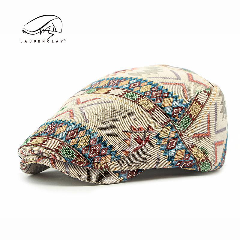 

Шляпа Мужская Женская Берет Весна Осень Зима Британская Винтажная Кепка Повседневная Жаккардовая Кепка Вперед Adjustable хаки