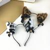 Soft Furry Leopard Print Cats Ear Headband With Attached Bells For Cosplay Halloween And Dance Parties