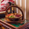 Blue Wooden Geometric Fruit Basket: Walnut Wood, Pakistani Dried Fruit, Free Shipping - Chinese Style