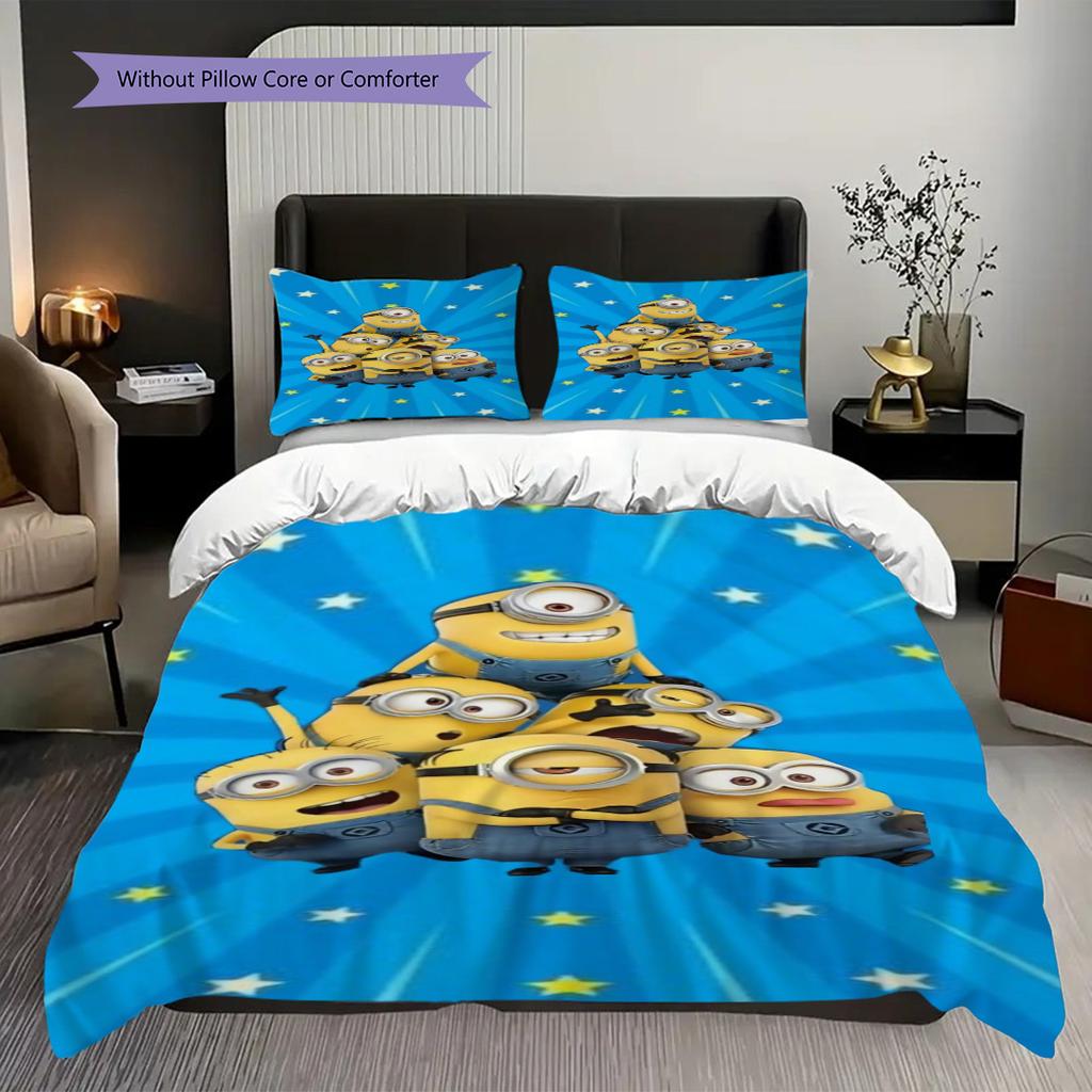 Minion Adventure Fun Playful Threepiece Set 1 Duvet Cover 2 Pillowcase Without Core Duvet Cover And Pillowcase Soft And Comfortable