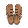 2024 New Summer Men's Cork Sandalas Suede Leather Mule Clogs Slippers Man Soft Cork Two Buckle Beach Slides Footwear For Men