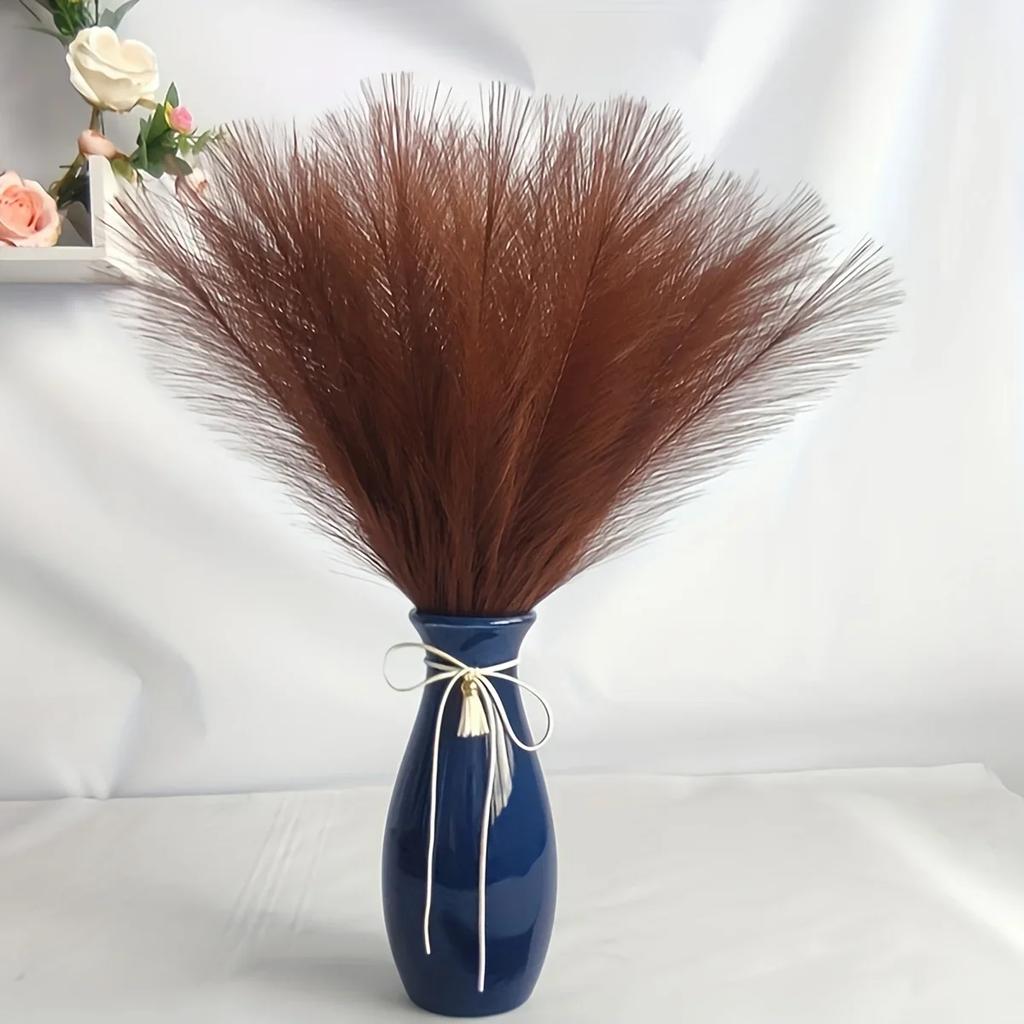 3PCS - Fluffy Reed Imitation Pampas Grass - Family Wedding Decoration Fake Flower and Grass Decoration