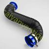 Tubo Flessibile Scalabile Regolabile da 3" per Aspirazione Aria Fredda Turbo Auto Blu