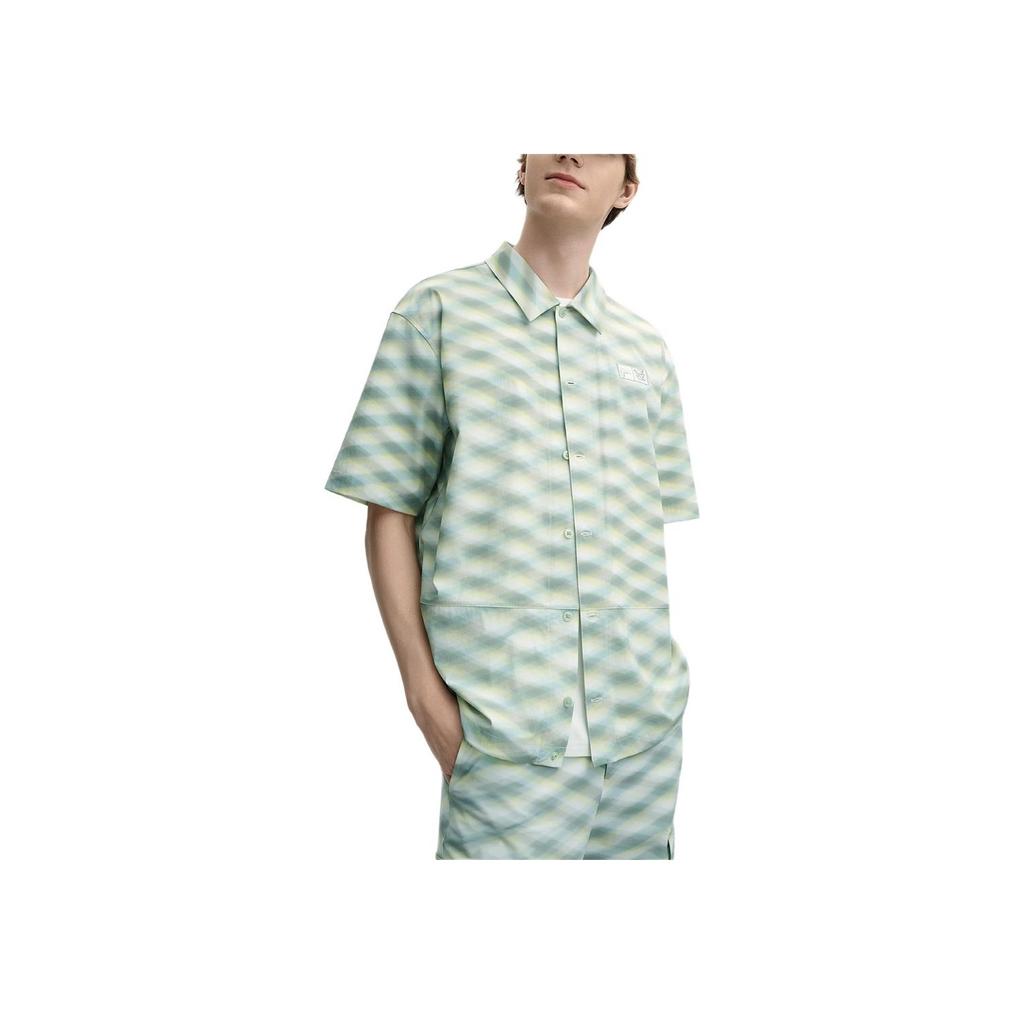 New FILA X MAISON KITSUNE ORIGINALE Shirt Men's Light Turquoise L G F11M529404F-LG