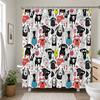 Waterproof Shower Curtain Dog Print Funny Dog Family Cartoon Novelty Bathroom Decor Pet Shower Curtain Liner