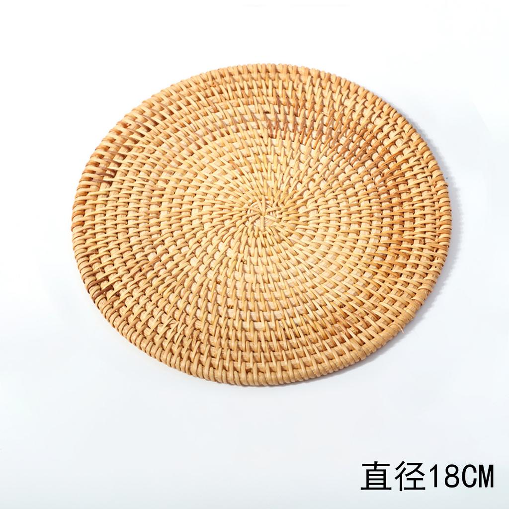 Untersetzer aus vietnamesischem Rattan rund Schreibtisch Teeuntersetzer Herbst Rattan Esstisch westliche Matte