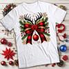 Elegant Christmas T-shirts Red Plaid Bow and WoTee #MC