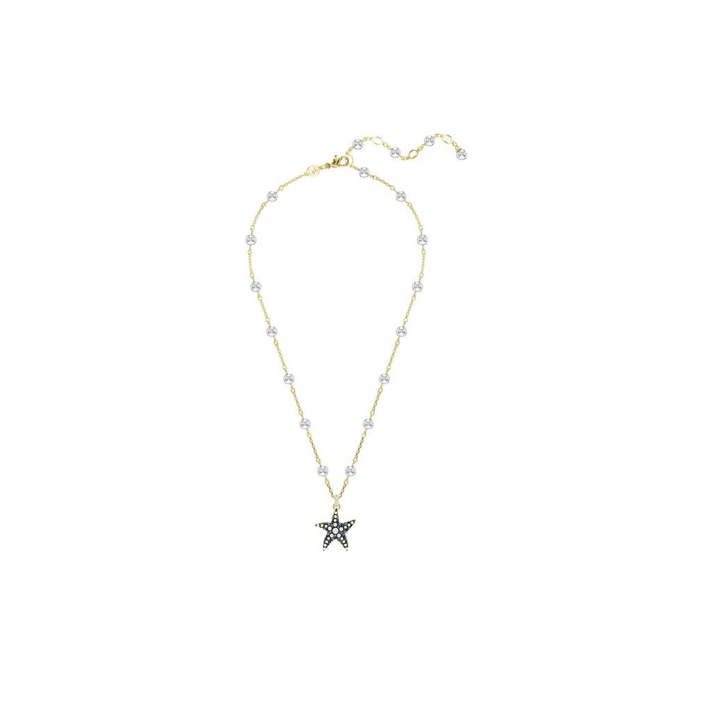 Swarovski Idyllia Starfish Pendant Imitation Crystal Gold-Toned Imitation Pearl Necklace Unisex Necklace 5684116