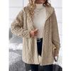 Autumn Winter Women's Fluffy Fleece Hooded Jacket Casual Versatile Outerwear