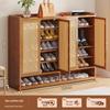 Japanese Rattan Dustproof Shoe Cabinet - Compact, Large-Capacity Entryway Storage Rack