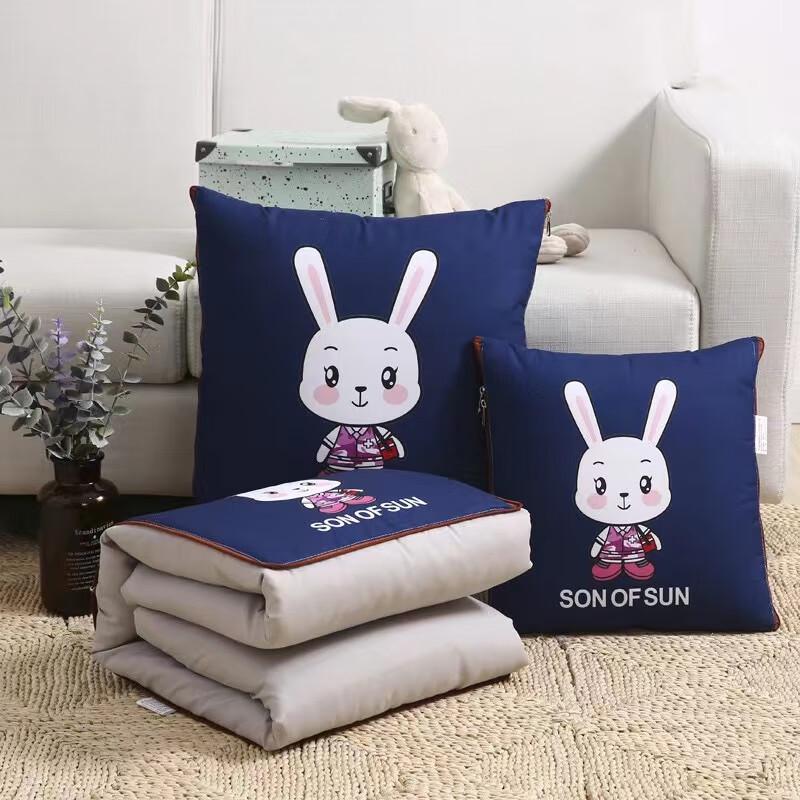 

MANFISI Rabbit Throw Pillow Blanket