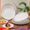 Large Round Disposable Dinner Plate - Thickened Rice Husk, Food-Grade, Ideal for Weddings & New Year Celebrations