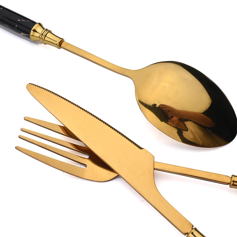 FREUDIGE 24/30 Stück Geschirr Edelstahl Keramisches Messer Kuchenteller Teelöffel Geschirrset Esstisch-Geschirrset Besteck