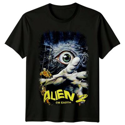 Alien 2- Auf der Erde (1980) Vom Filmposter inspiriertes T-Shirt Retro 80er Jahre T-Shirt Unisex