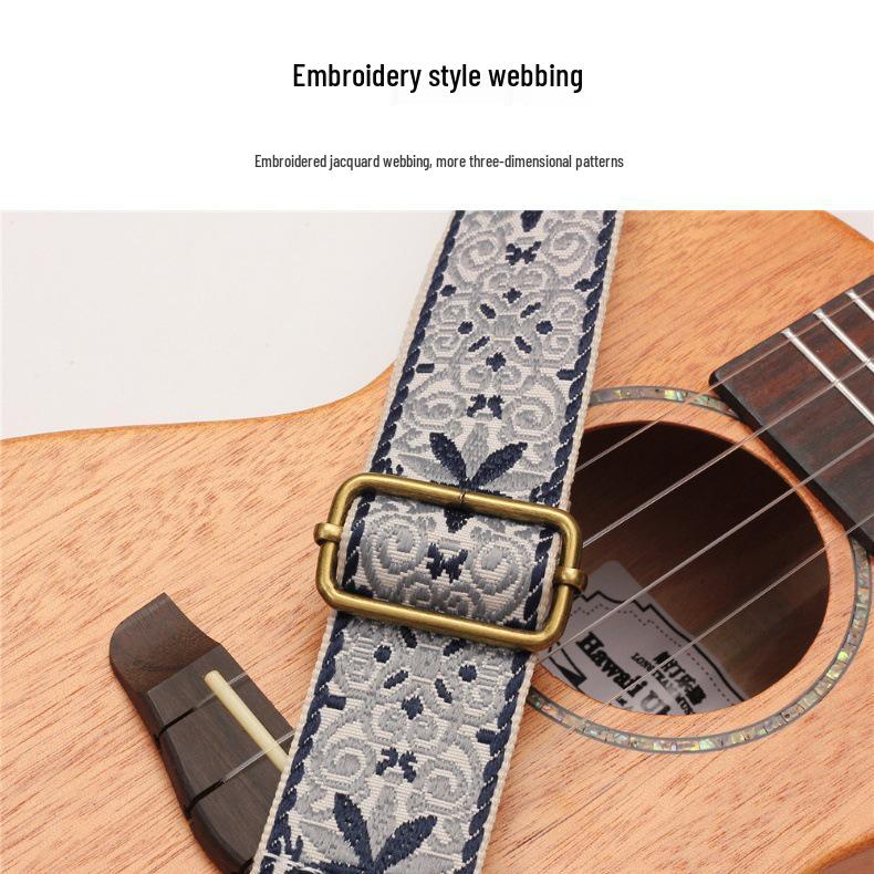 Ethnic Style Jacquard Embroidery Ukulele Shoulder Strap