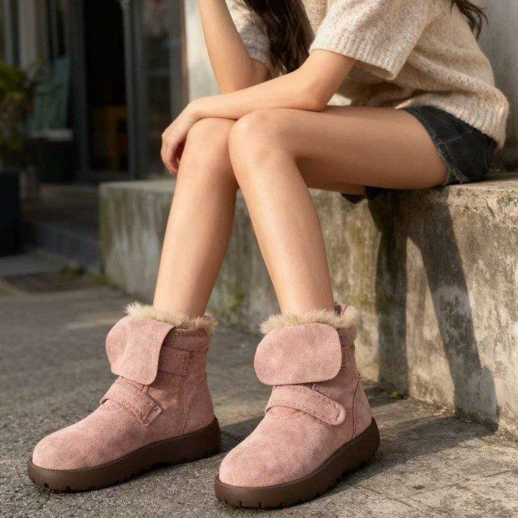 Thick-soled snow boots  new winter piled thickened Northeast cotton shoes non-slip Harbin short boots 35